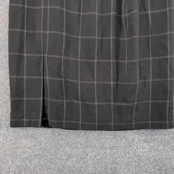 Franco Mirabelli Wool Skirt Womens Size 12 Black Checked Pattern - Picture 8 of 13